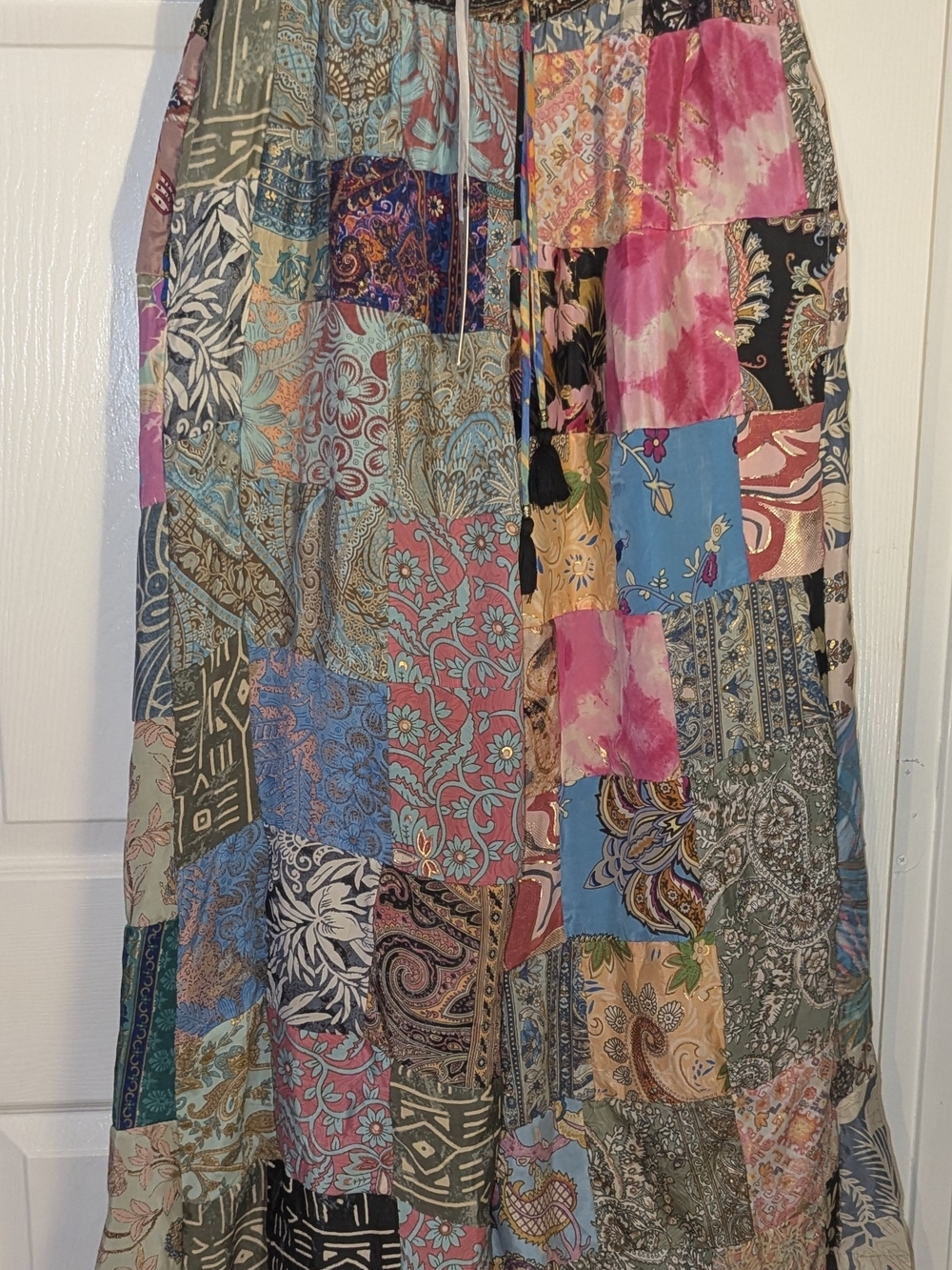 Karma Highway Hand Stitched Patchwork Wide Leg Pants One Size NWT